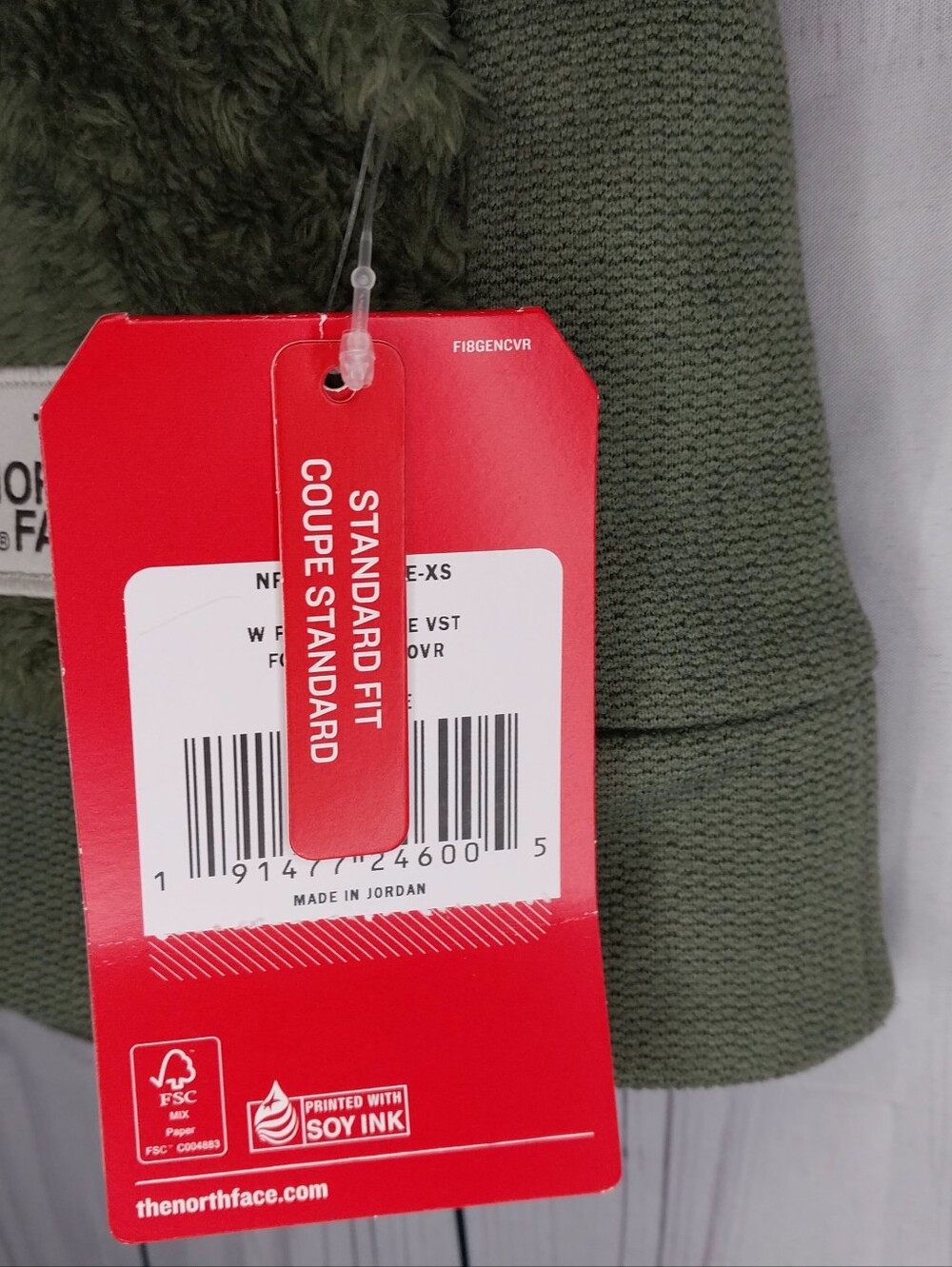 The North Face Furry Fleece Athleisure Utility Cozy Vest In Olive Green NWT - Picture 3 of 12